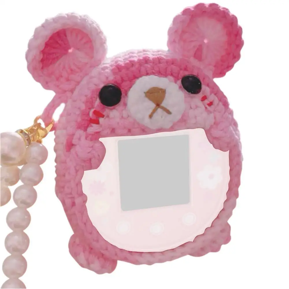 Protective Case For Tamagotchi Paradise Handmade Colorful Bear With Pearl Lanyard Anti Fall Electronic Pet Protective Shell Part