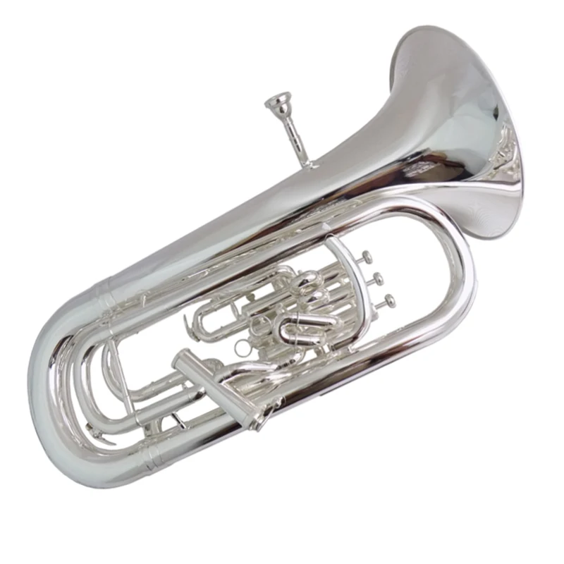 Musical Instruments Euphonium Compensating System 3+1 Pistons Lacquer Silver Nickel Plated with Hard Case Mouthpiece