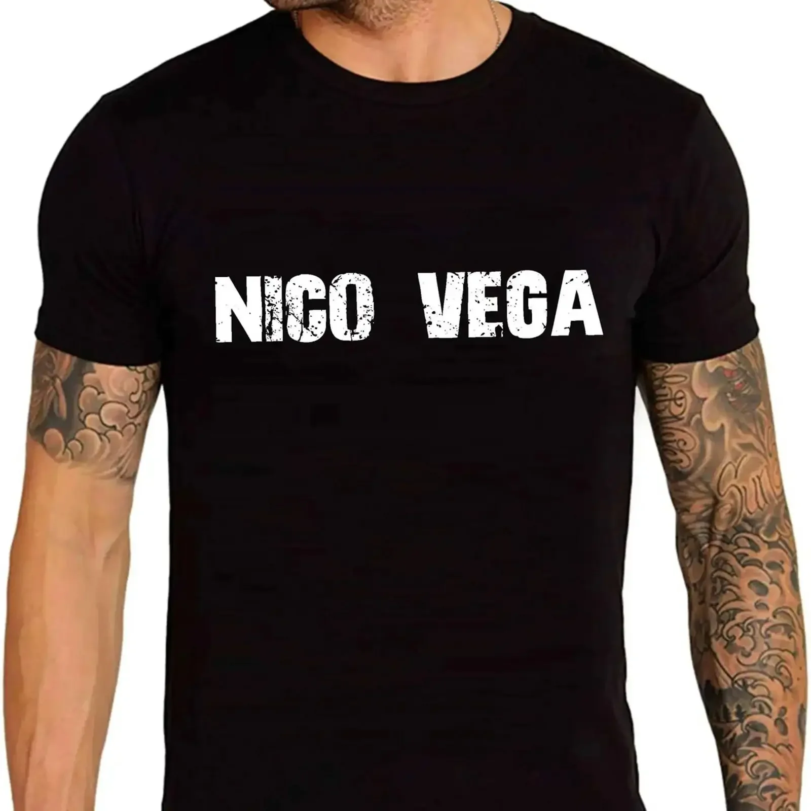 ULTRABASIC Herren T Shirt Nico Vega Vintage vintage Washed fashion Soft Comfortable Unisex Stylish Breathable Casual Slightly