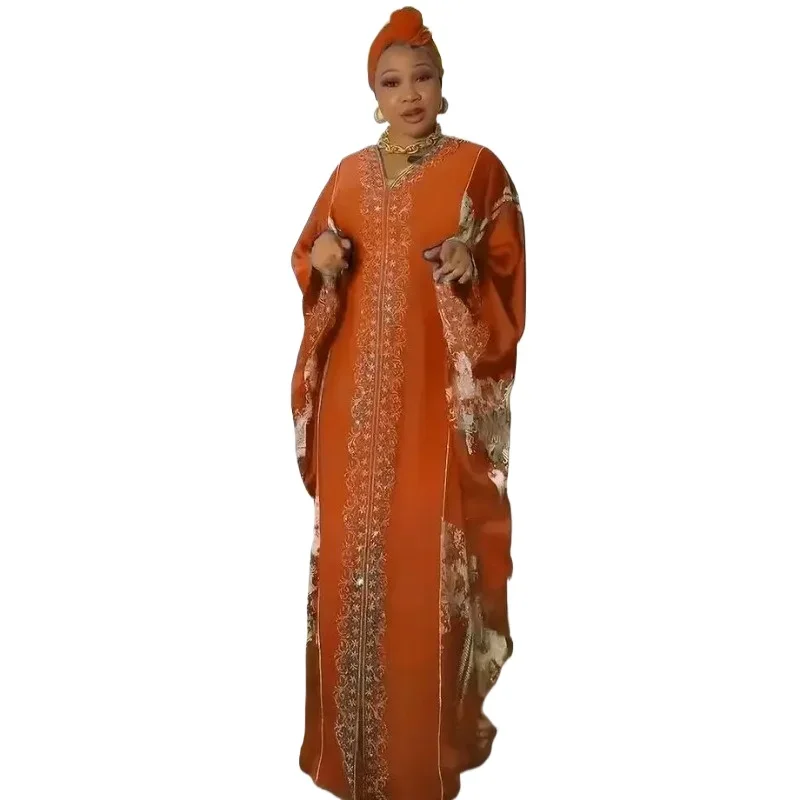 

Women Dubai Luxury 2025 African Muslim Fashion Dress Caftan Marocain Evening Party Dresses Boubou Robe Djellaba Femme