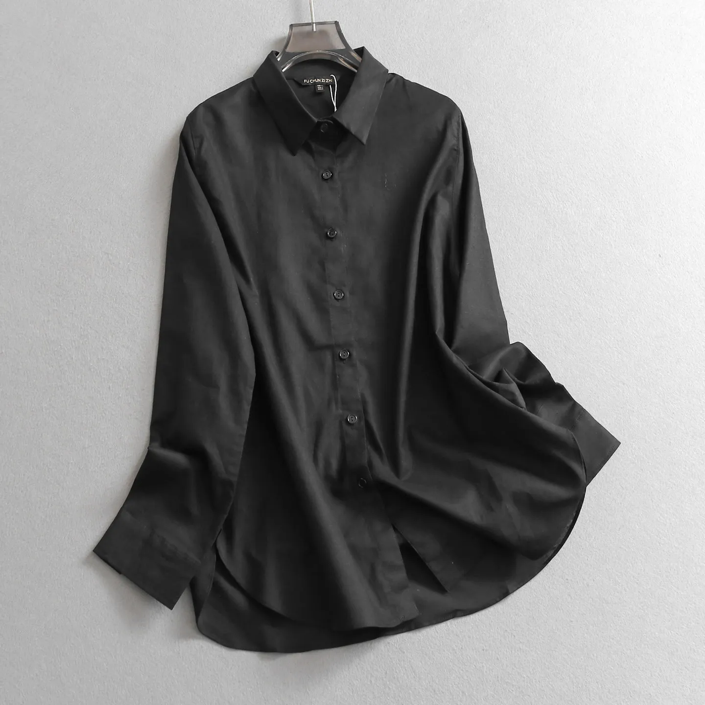 

SuperAen Spring and Summer New Cotton and Linen Solid-color Loose Lapel Neck Long-sleeved Sun-protective Casual Shirts