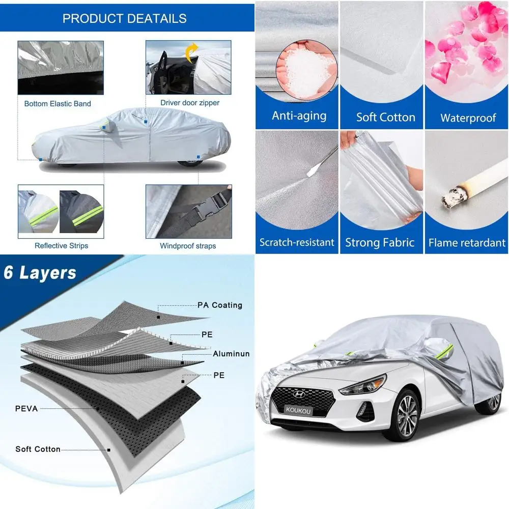 

Custom Car Cover for Hatchback Models 2011-2025, Waterproof All-Weather Exterior Protection (Ships from US Warehouse, Arrives in