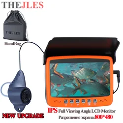 Cámara subacuática THEJLES HD 1000 Line para pesca en hielo, buscador de peces con pantalla IPS de 4,3 pulgadas y 8 luces infrarrojas que se puede girar/apagar