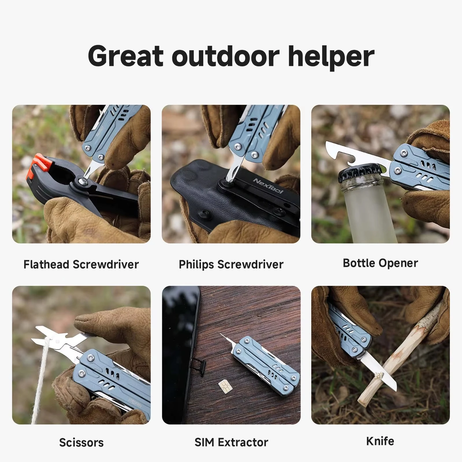 NexTool 12 in 1 Mini pinze da marinaio S11 Multi strumento forbici pieghevoli cacciavite coltello EDC portatile attrezzatura da esterno utensili manuali