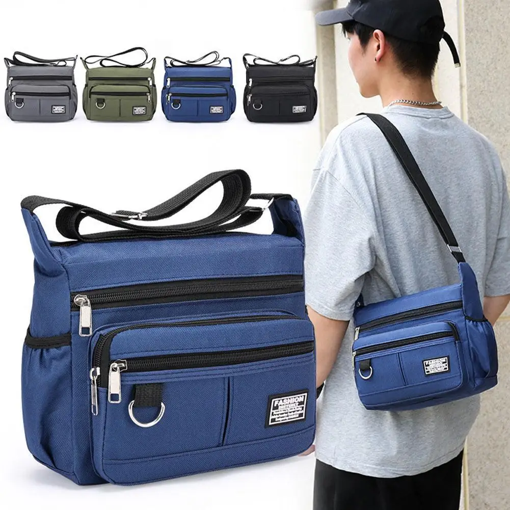 

Men's Casual Crossbody Backpack Waterproof Wear-resistant Business Pocket Portable Bag Fashionable Oxford Cloth Geometric Patter