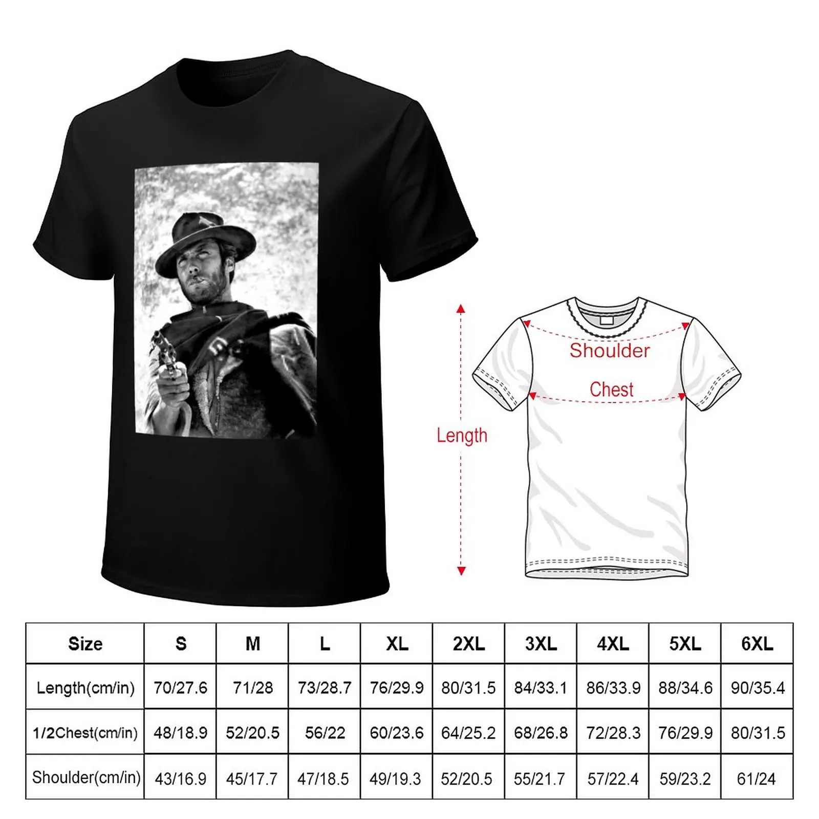 clint eastwood T-Shirt custom t shirts summer tops plain black t shirts men