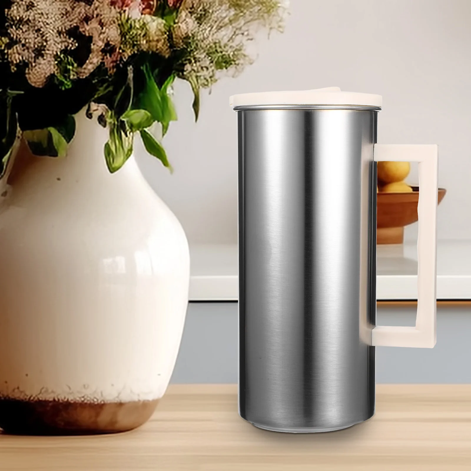 

Stainless Steel Cold Water Jug Plastic Lid Pitcher for Home Office Beverage Juice Ice Tea Milk Coffee Cold Water Pitcher