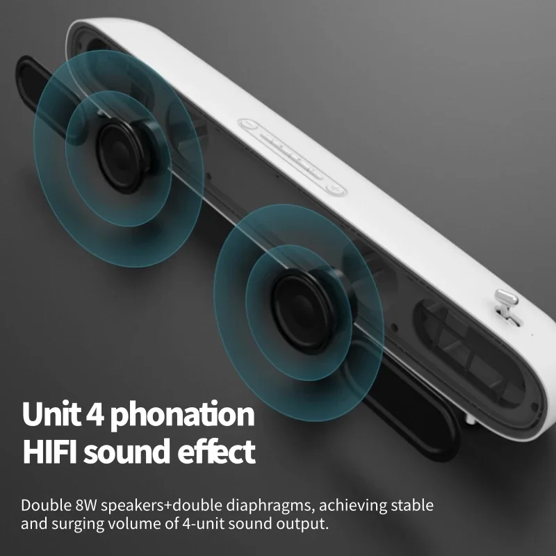 2400mAh Long-Lasting Battery Wireless Bluetooth 5.0 Soundbar 4 Unit HIFI Speakers Noise Reduction for Home Office Phone Computer view 2