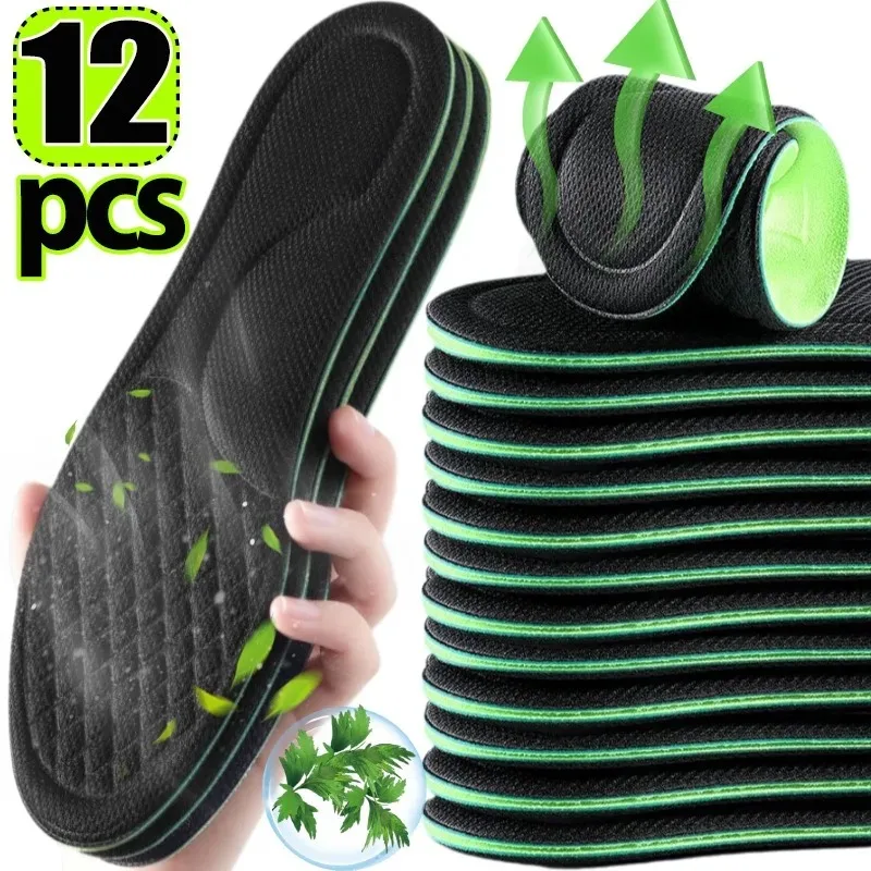 2/12pcs Unisex Memory Foam Orthopedic Insoles Deodorizing Insole Shoes Sports Absorbs Sweat Soft Antibacterial Shoe Accessories