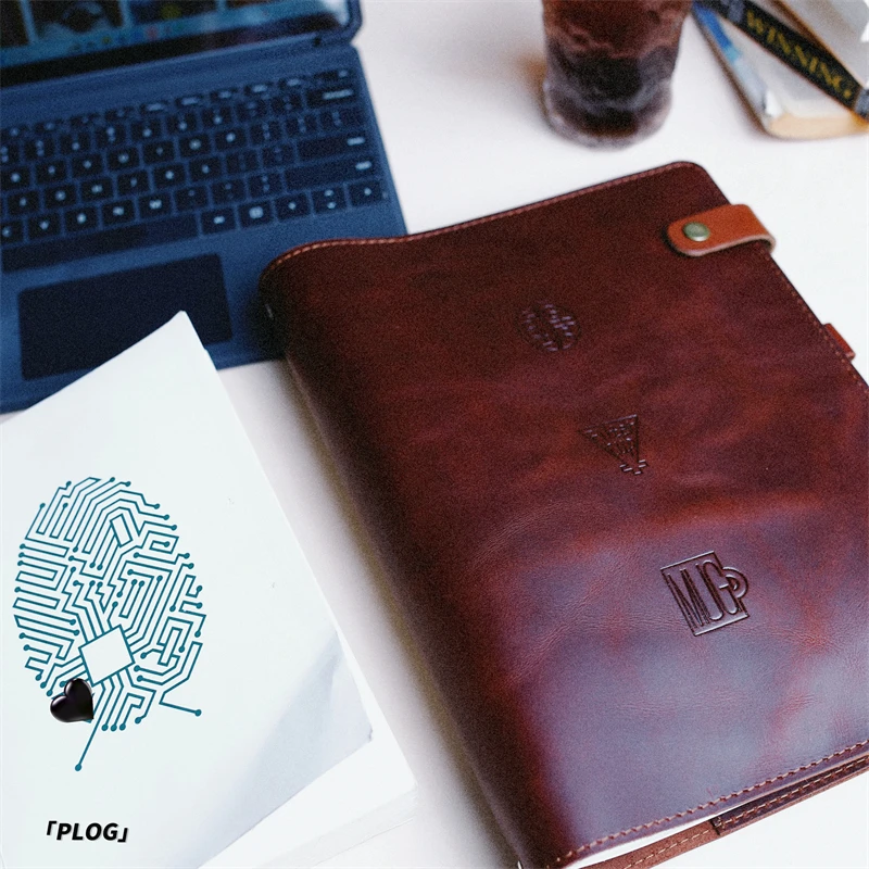 Leather vintage loose-leaf notebook A4 notebook book multifunctional 4-hole detachable business meeting notebook B5