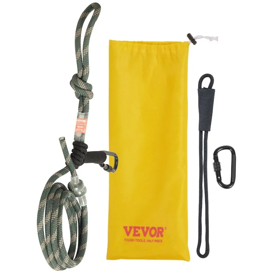 

Tree Stand Safety Rope 9 ft 27.43M Treestand Lifeline Rope 30KN Breaking Tension 0.6'' Hunting Safety Line with Prusik Knot 2p