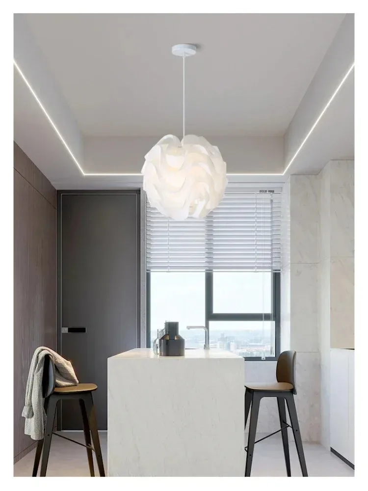 ضوء قلادة أكريليك بسيط على شكل موجة مع مقبس E27 مثالي لغرف النوم #6