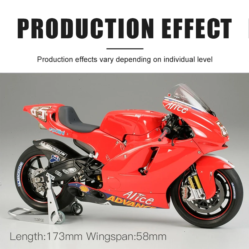 TAMIYA พลาสติกประกอบรถจักรยานยนต์สัดส่วนชุด 14101 Desmosedici 1/12 ของเล่น DIY คอลเลกชัน