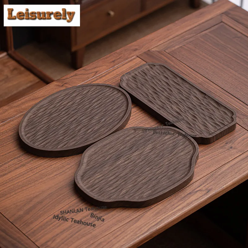

Walnut Wood Tea Tray Dessert Candy Tray Coffee Storage Board Teapot Insulation Pad Dishes for Serving Teaset Accessories Craft