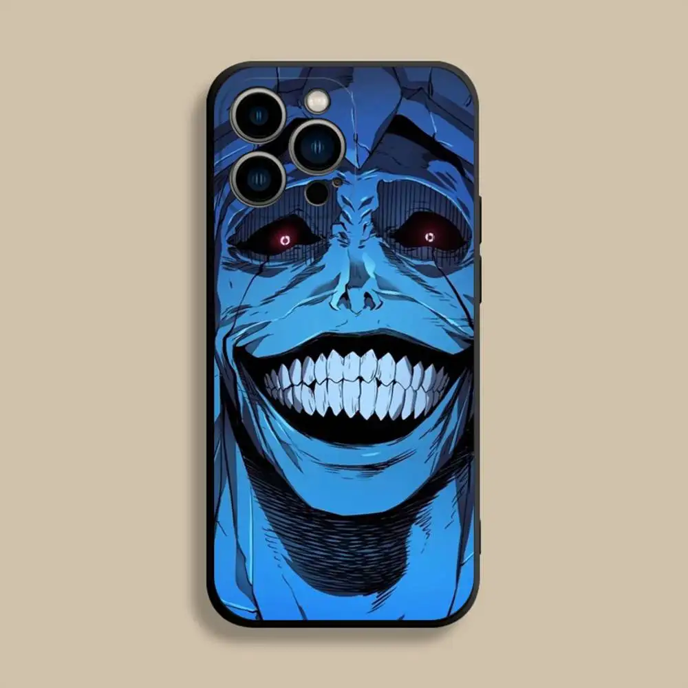 アニメ「ソロ・レベルアップ」スマホケース iPhone 17、16、15、14、13、12、Pro、Max、Plus、E、SE4、Air、Mini対応 ブラック ソフトカバー