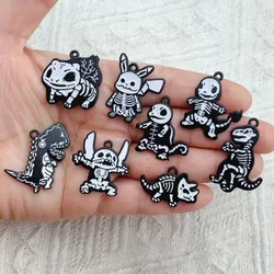 10pcs Dinosaur Dog Animal Charm for Jewelry Making Enamel Earring Pendant Necklace Bracelet Accessories Diy Craft Supplies