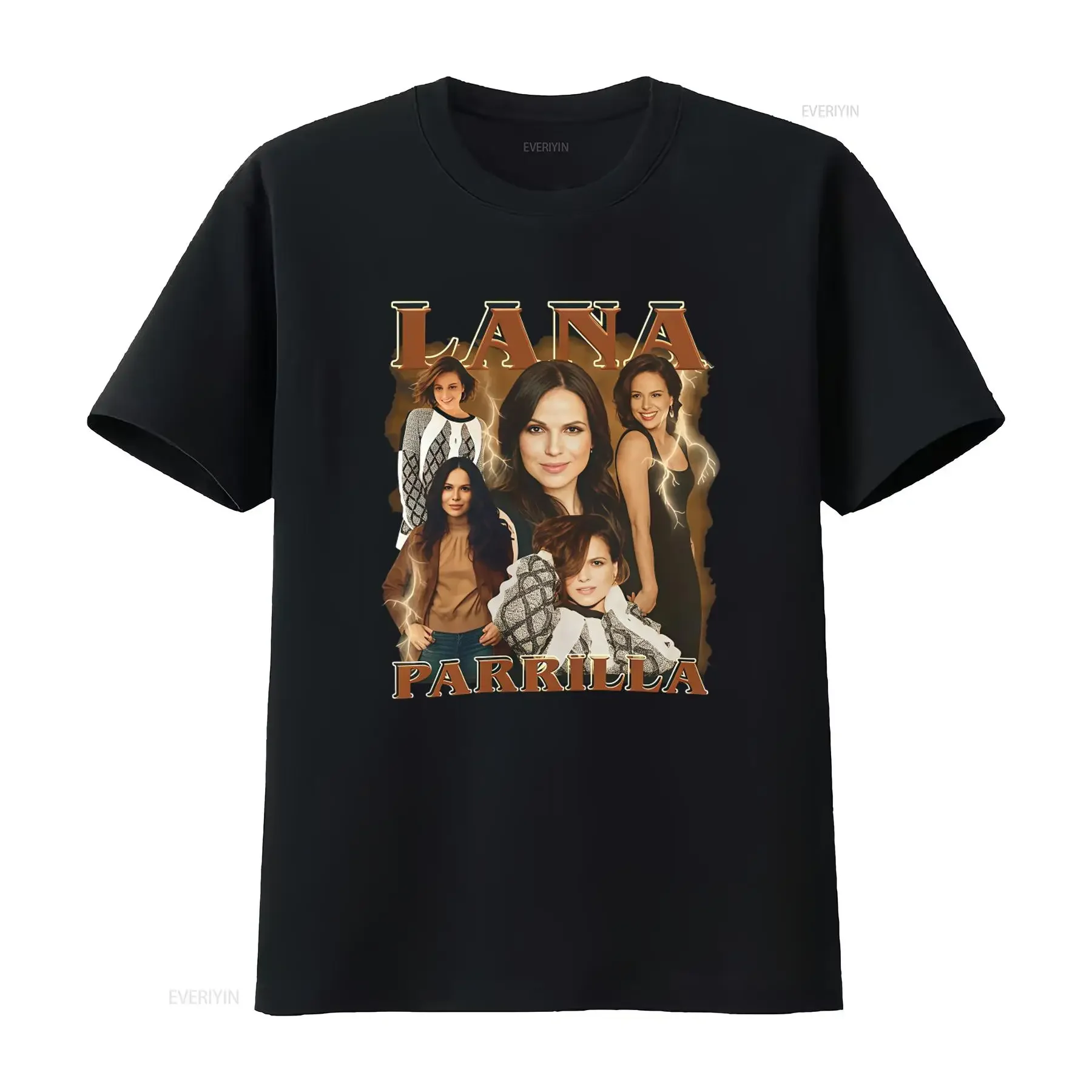 Lana Parrilla Vintage Bootleg T Shirt Retro Style with Iconic Images for Fans vintage Washed Casual streetwear homme Stretched