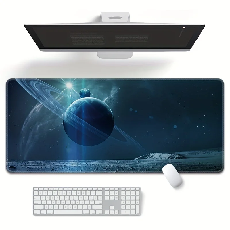 Planet Starry Sky Large Gaming Mouse Pad E-Sports Computer Extended Thickened XXL 900x400cm Non-Slip Washable Rubber Desktop Mat