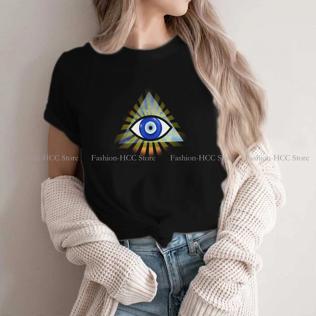 Evil Eyes Polyester TShirts Evil Eye Protection - All Seeing Eye Personalize Homme T Shirt Hipster Tops