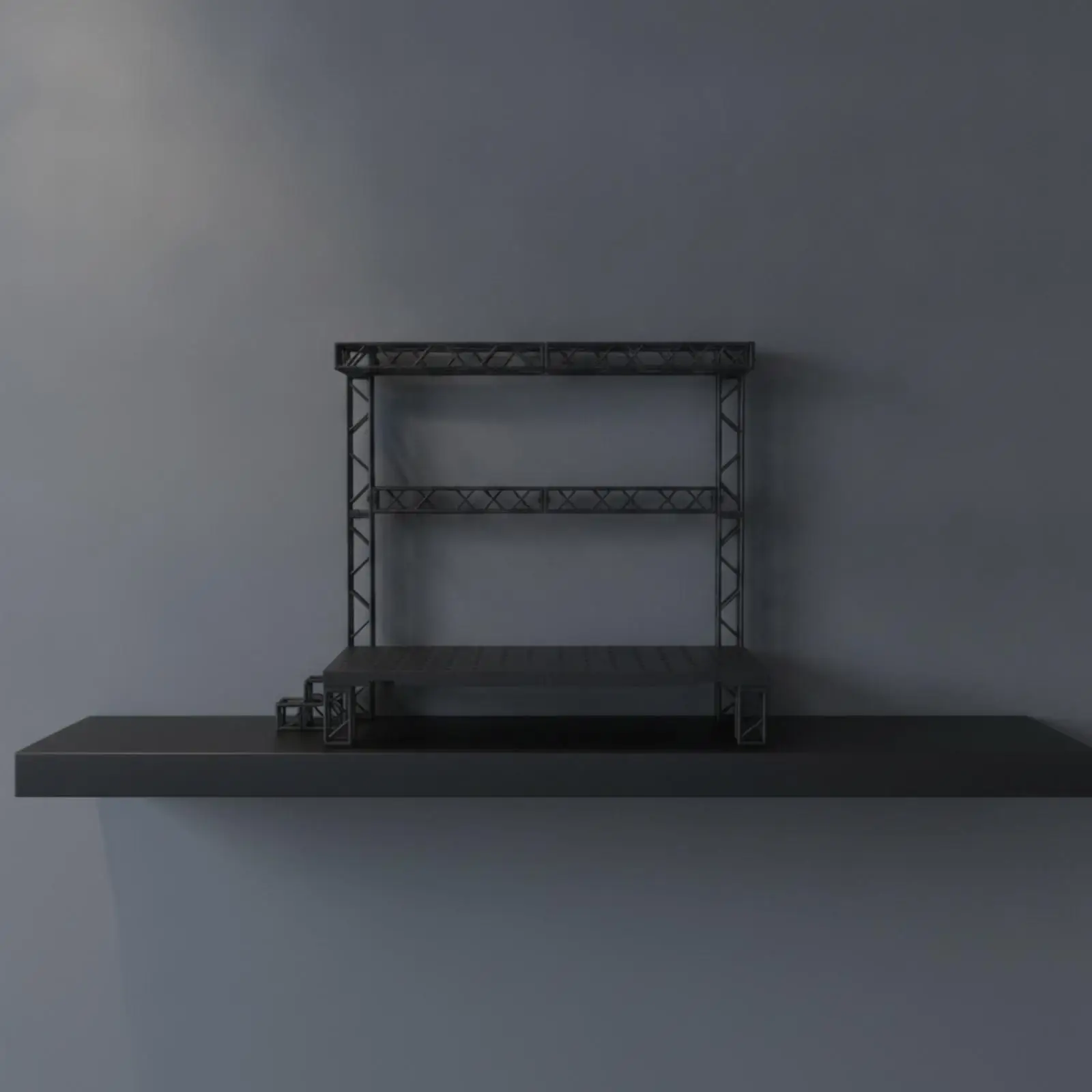 Tabletop Diorama Stage with Overhead Framework Frame Open Lattice Framework-Style Miniature Stage Display for Collectors