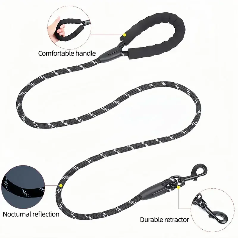 Strong Dog Leash Reflective Dog Leash With Comfortable Padded Handle for Small Medium Large Dogs Tow Golden Retriever