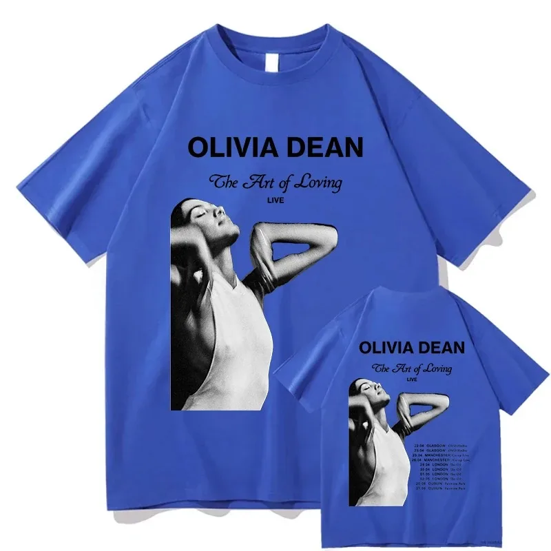 أوليفيا دين فن المحبة الجرافيك طباعة تيز موضة تي شيرت القطن قصير الأكمام عادية للجنسين الشارع الشهير بلايز الملابس