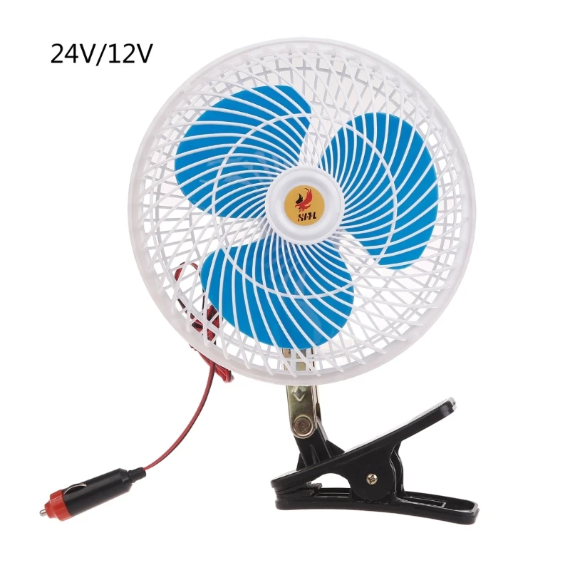 Clip-On Car  Fan, 24V 12V Electric Cooling Fan for Babies, Pets, , Driver, Perfect for Summer Travel