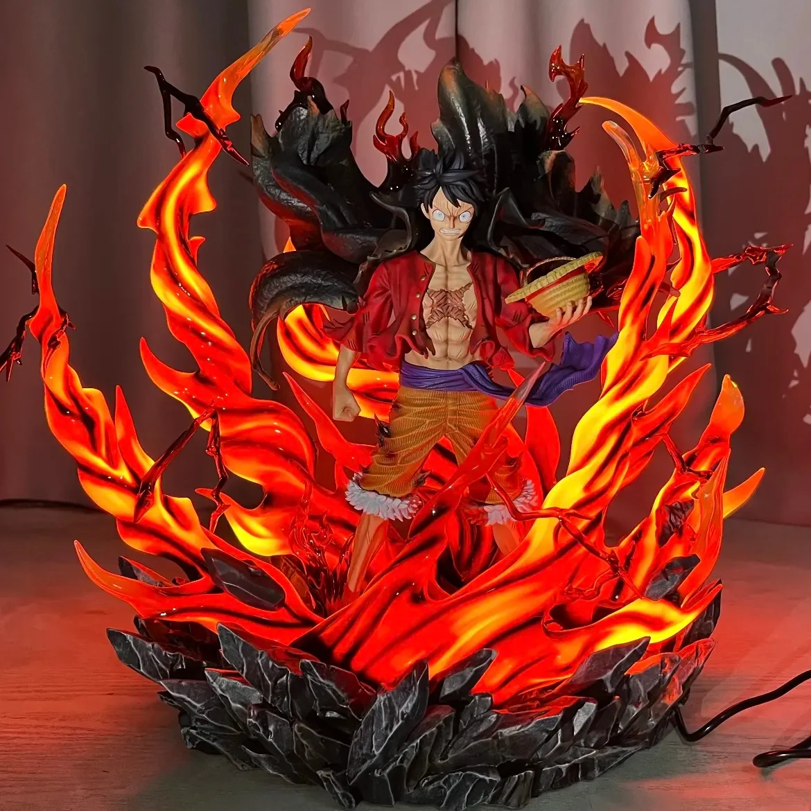 TH Haki Luffy from One Piece, Super Sized 40cm Statue, Sound-Activated Illumination, GK Model, Premium & Ultra-Detailed Decor