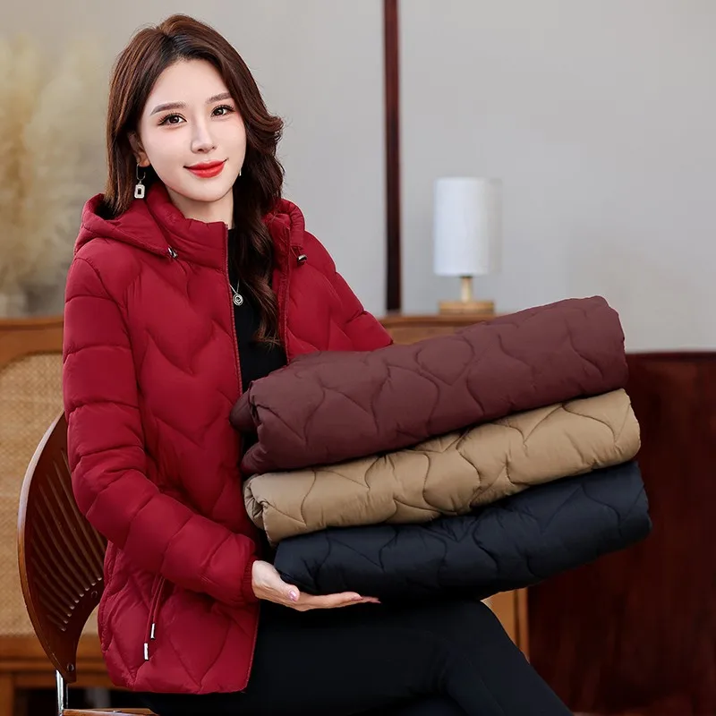 New Winter Jacket Women Parkas Hooded Long Sleeved Thicken Warm Down Cotton Jacke Parka Female Outwear Overcoat