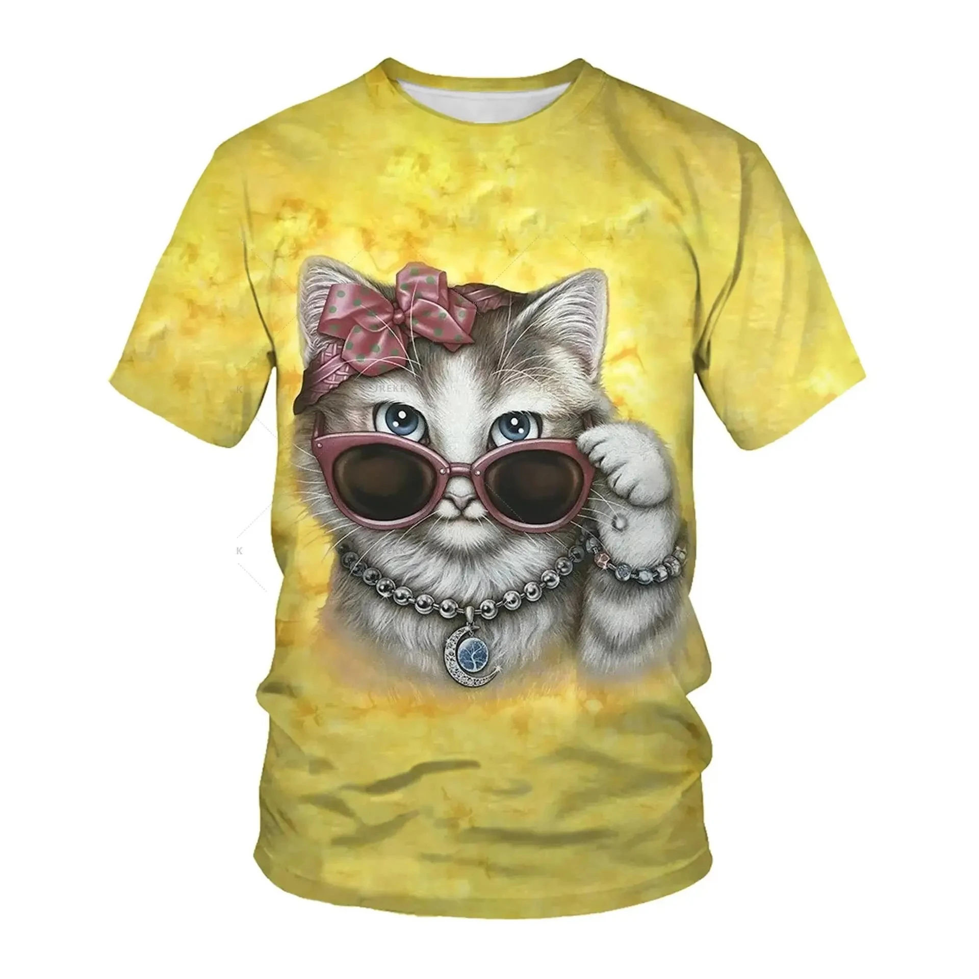 Fashion Dress Up Animal Cat 3D Print T Shirt For Women Clothes Harajuku Y2k Girls T-Shirt Funny Design Pet Graphic T Shirts Tops