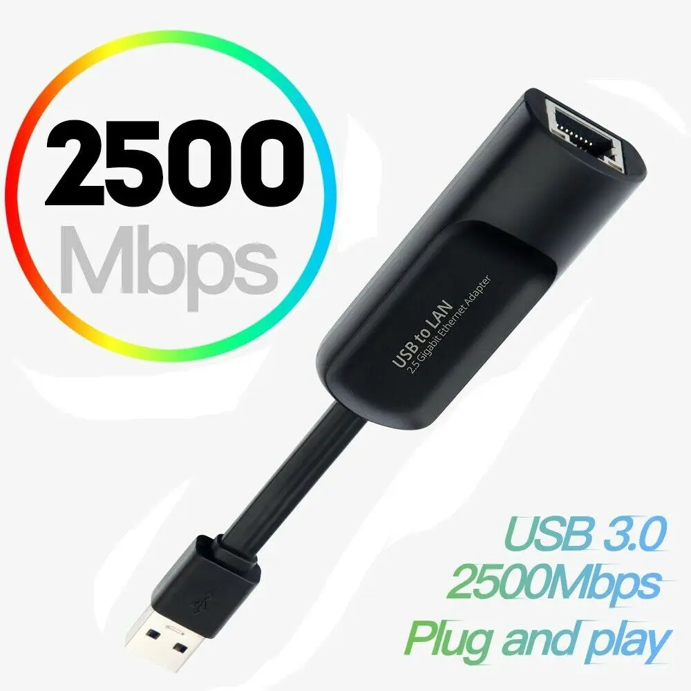 USB 3.0 إلى 2500Mbps RJ45 ريالتيك RTL8156 جيجابت سوبر سرعة محول إيثرنت