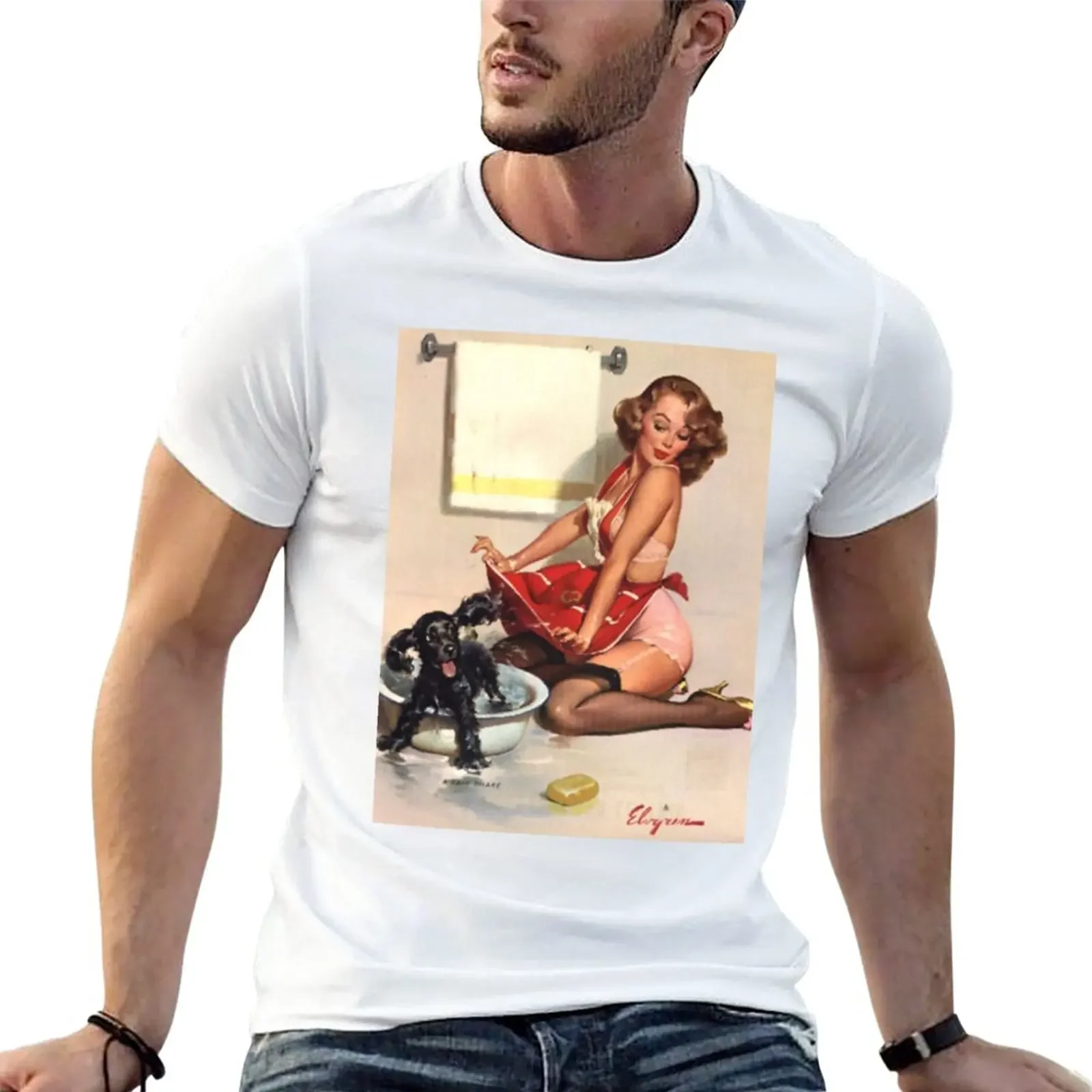 Pin-Up Girl - Elvgren - Vintage T-Shirt tees blanks mens t shirts