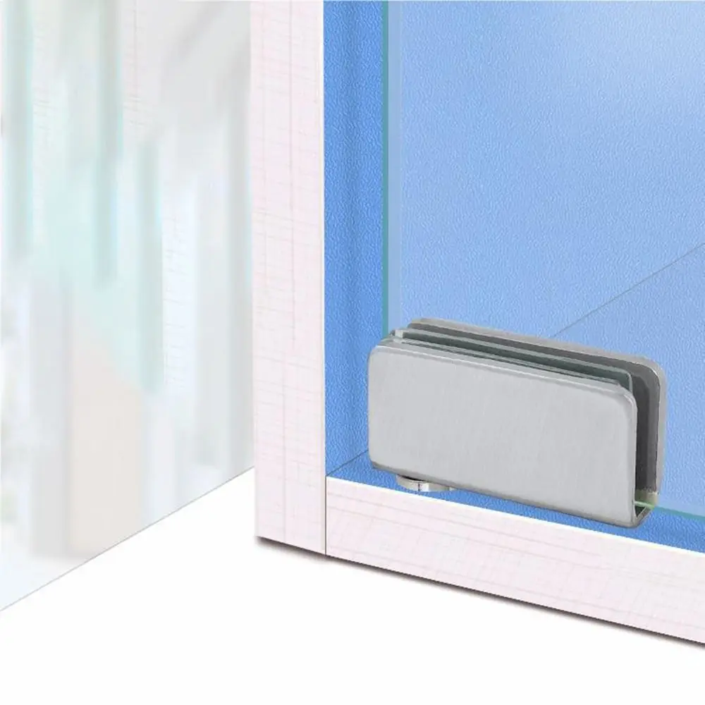 2Pcs Metal Glass Door Pivot Hinge No punching Hook Accessories Concealed Hinges Hardware Multifunction Cabinet Clamp Hinge