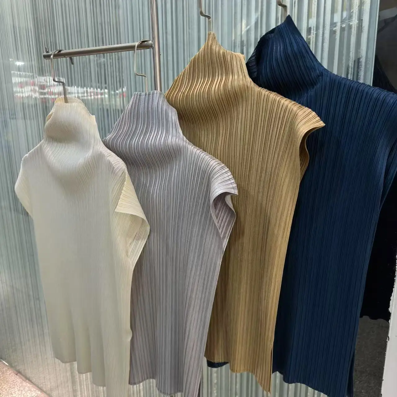 

Soft Unstructured Vest Japanese Sle Layering Folded Slim Fit Versatile Summer Women's Faion Polyester Fiber 00%