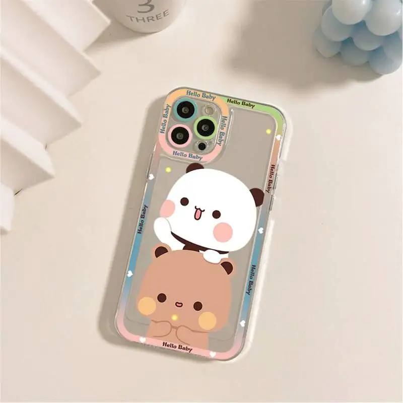 Etui na telefon Bubududu Panda do iPhone\'a 11 12 13 Mini Pro Max 14 Pro Max Obudowa