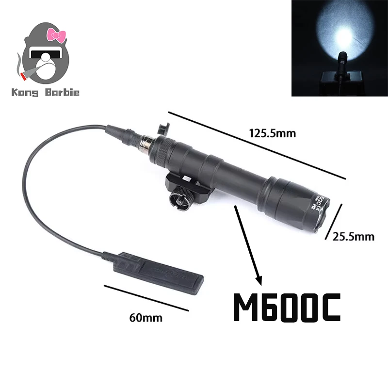 Tactical WADSN M600C  Weapon Gun Light Lanterna Rifle Flashlight Pistol Scout Light Torch Hunting Picatinny Rail ﻿