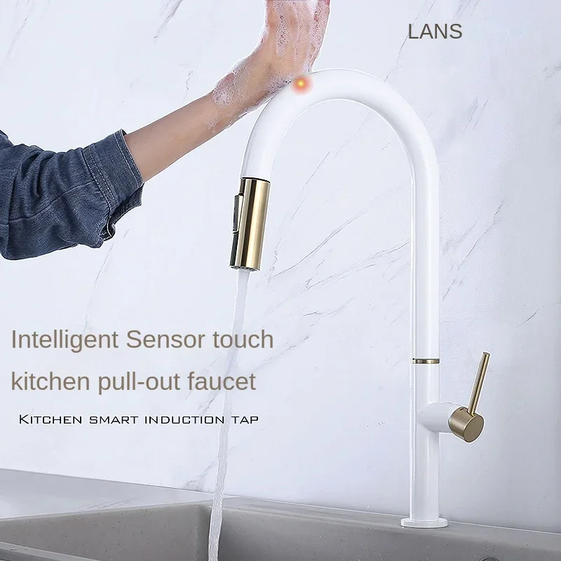 Smart Touch Kitchen Faucets Crane For Sensor Kitchen Water Tap Intelligent Sink Mixer Rotate Touch Faucet Sensor Water Mixer Tap