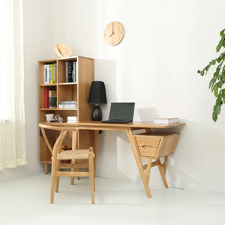 Oak desk Struggle table Small apartment household all solid wood computer desk Study desk