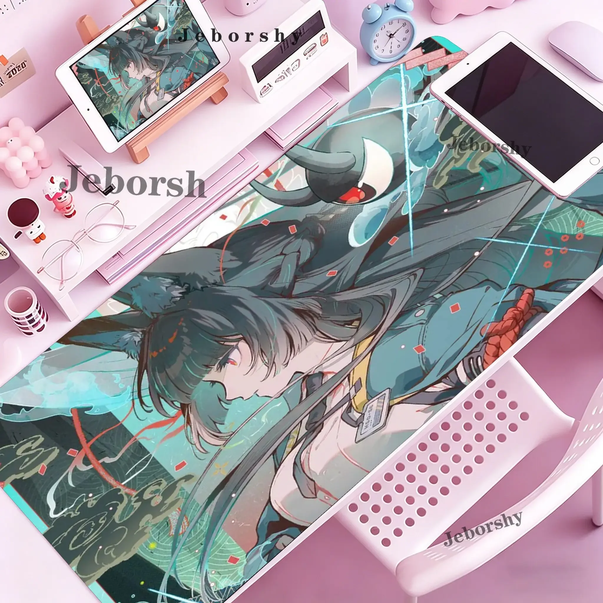 Mouse Pad Office Laptop Anime Rubber Gamer Desk Mat PC Computer Zenless Zone Zero Hoshimi Miyabi Keyboard Pad Kawaii Mousepad
