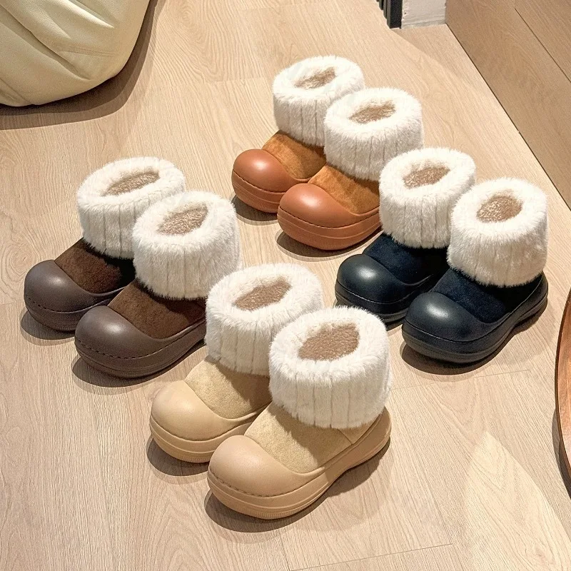 

Girls Snow Boots 2025 Winter New Fashion Plush Thicken Children's Cotton Shoes Outdoor Non Slip Comfortable Soft Sole Warm Shoes