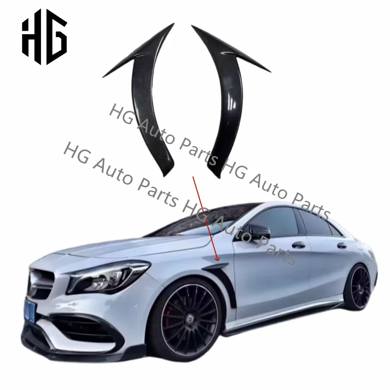 

Vehicle Accessories Carbon Fiber Side Fender Air Vents Cover For Mercedes Benz CLA45 W117 Fender Fins Car Body Parts