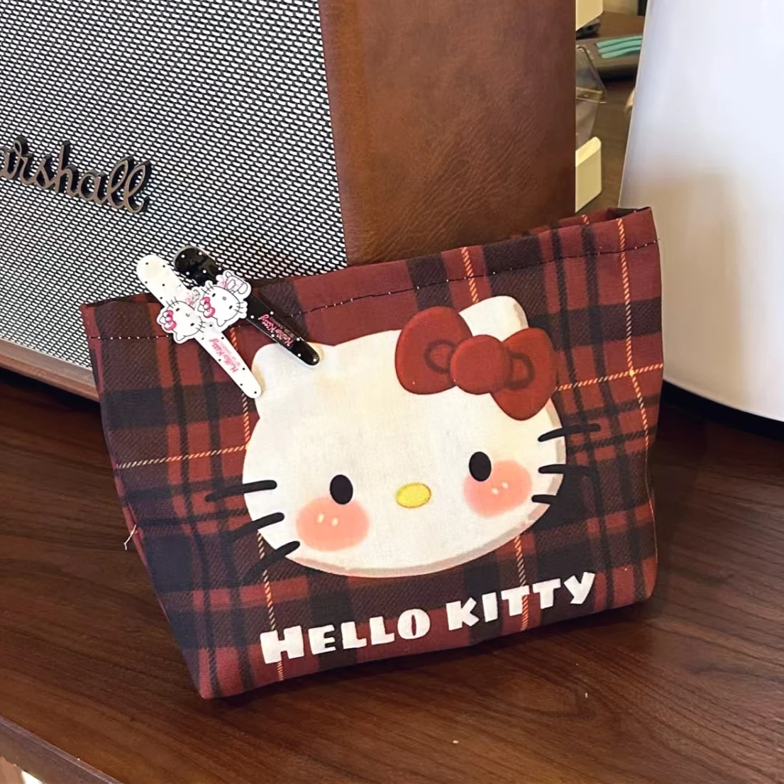 

Cartoon Vintage Hellos Kittys Makeup Bag Large Capacity Makeup Interior Storage Bag Portable Toiletry Bag Girls Travel Supplies