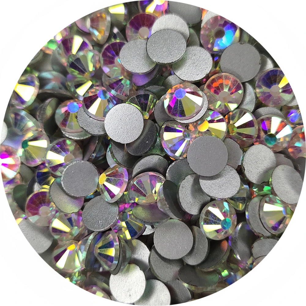 Đầu Pha Lê Lấp Lánh AB FlatBack Móng Tay Nghệ Thuật Ren S3-S50 Hoa Hồng Đế Keo Trên Đá Cho Vải May Móng Tay Nghệ Thuật Trang Trí