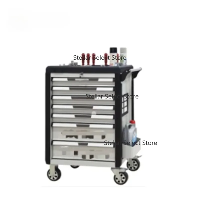 Industrial Tool Trolley with Top Cabinet and 4 Universal Wheels