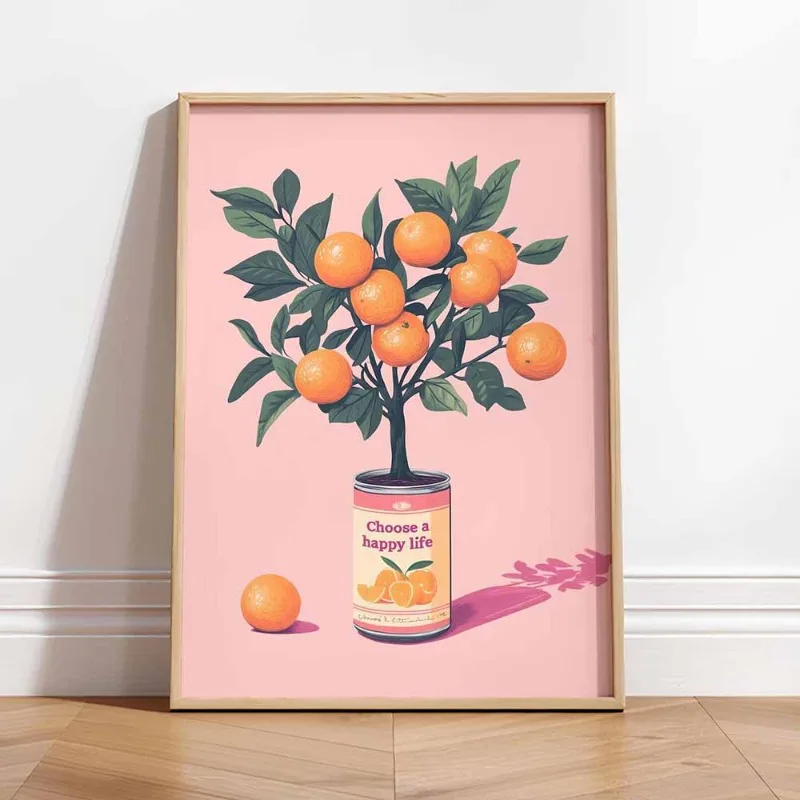 1pc frameless Canvas Painting Nordic Fruit Lemon Orange Sunflowers Plants Posters Canvas Art Vinatge Nature Wall Art Picture for