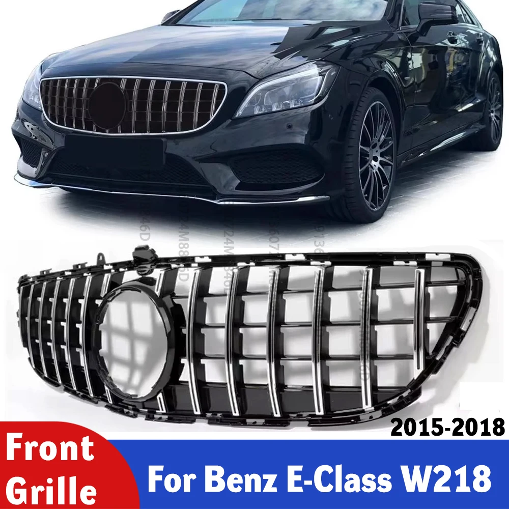 

AMG Style Front Bumper Grill For Mercedes CLS350 W218 2015-2018 Gloss Black Replacement Grille Cover CLS 300