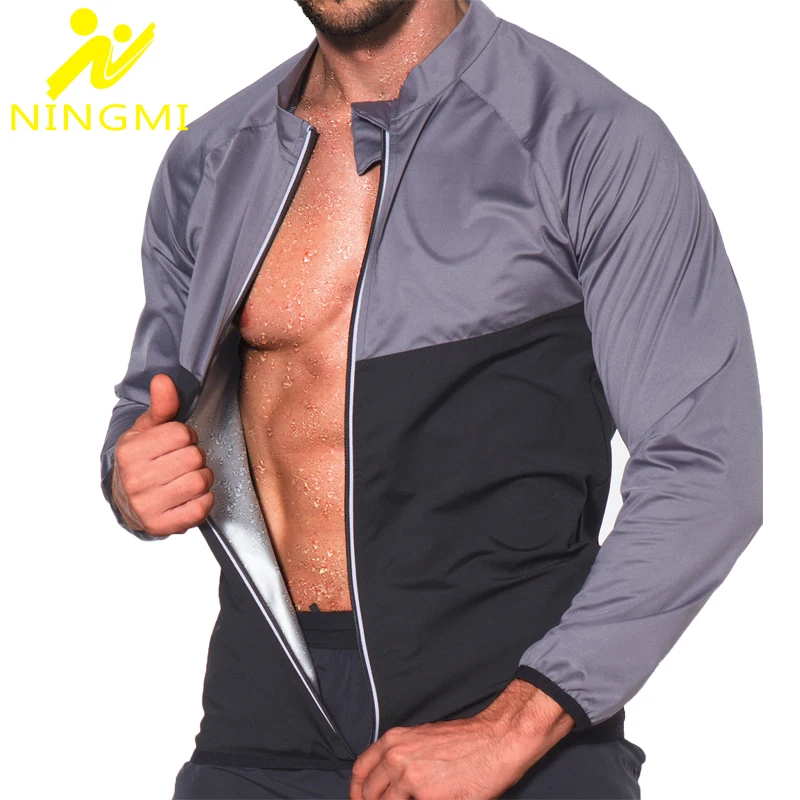

NINGMI Sauna Shirt Waist Trainer Body Shaper Gym Clothing Slimming Vest for Weight Loss Corset Fitness Mens Sweat Suit Shapewear