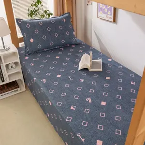 Modern sheet cotton polyester, flat sheets, bedding, single quilt, queen and King size, home textile, 120x210cm 10 Main Sales King Bed Bed - №1