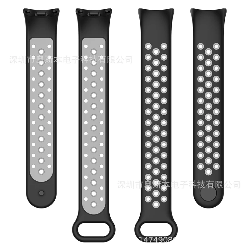 Montre connectée bicolore pour Xiaomi Mi Band 8, unisexe, simple, sport, affaires, respirant, confortable