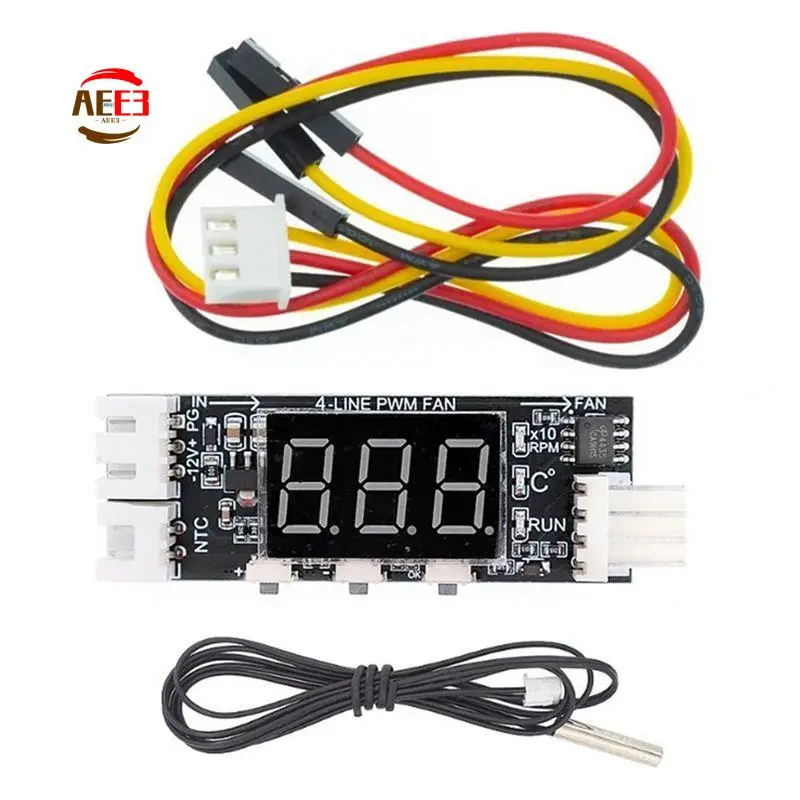 

AEE3-12V PWM 4-проводной регулятор температуры вентилятора, регулятор скорости, модуль шумоподавления корпуса, поддержка управления скоростью вентилятора